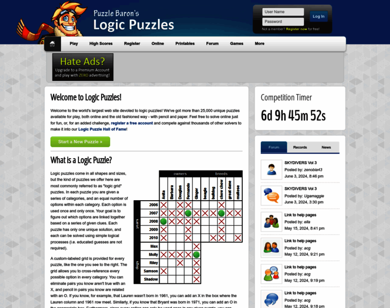 Logic.puzzlebaron.com thumbnail