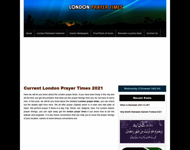 Londonprayertimes.net thumbnail