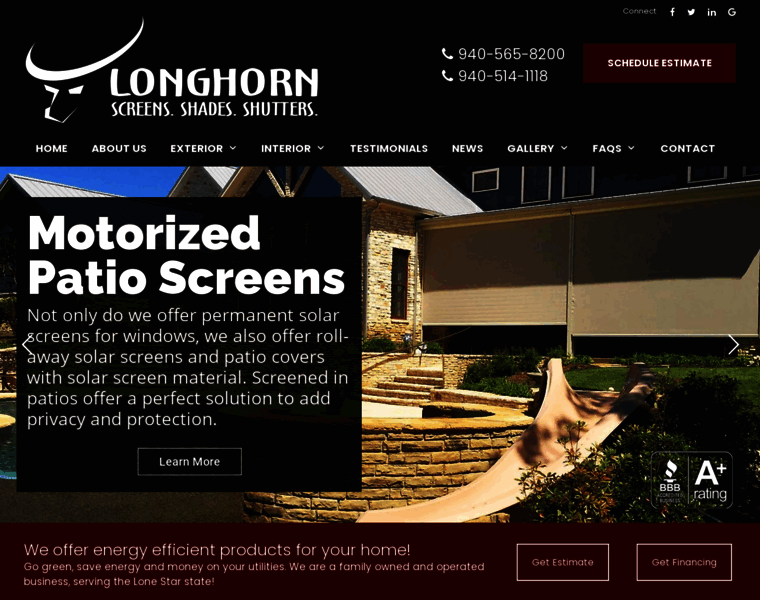 Longhornsolarscreens.com thumbnail