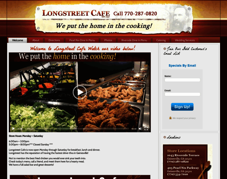 Longstreetcafe.com thumbnail