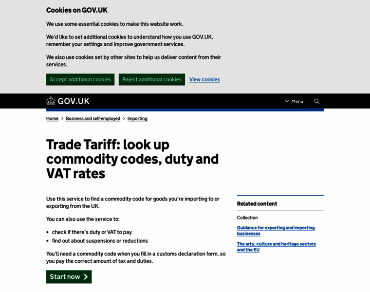 Look-up-commodity-code-tariff.service.gov.uk thumbnail
