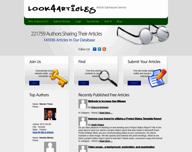 Look4articles.com thumbnail