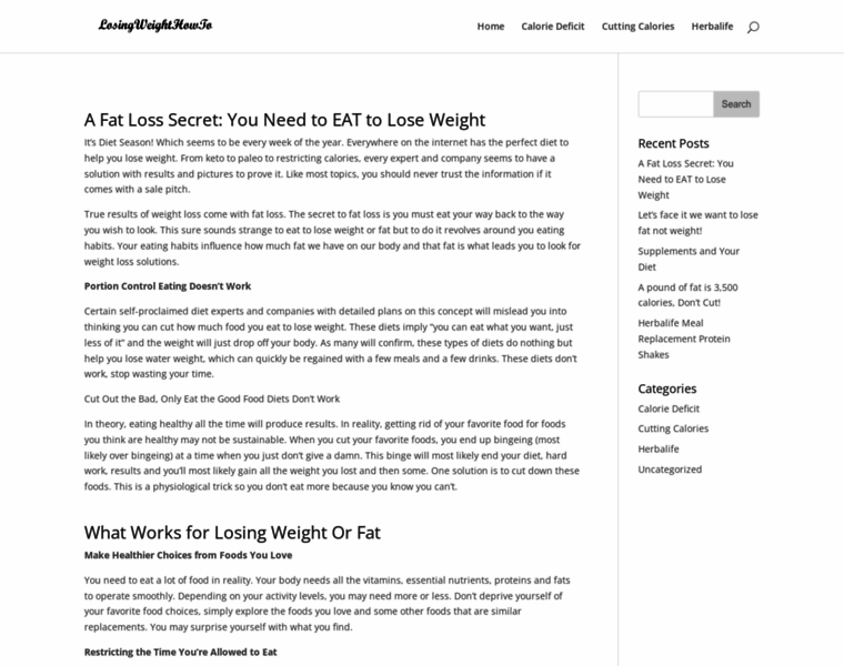 Losingweighthowto.com thumbnail