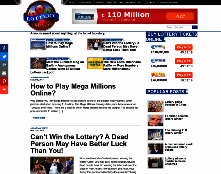 Lotterycrunch.com thumbnail