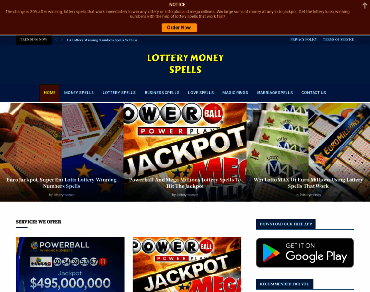 Lotterymoneyspells.com thumbnail