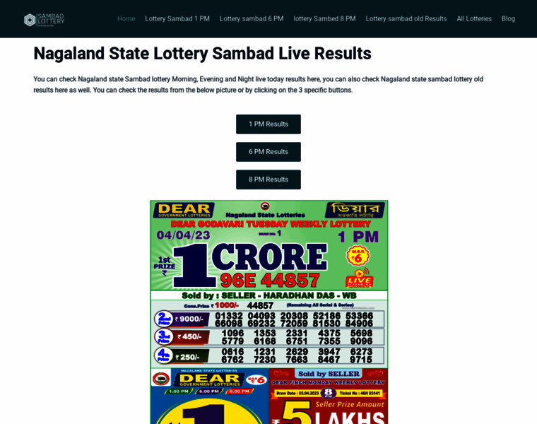 Lotterysambadresult.info thumbnail
