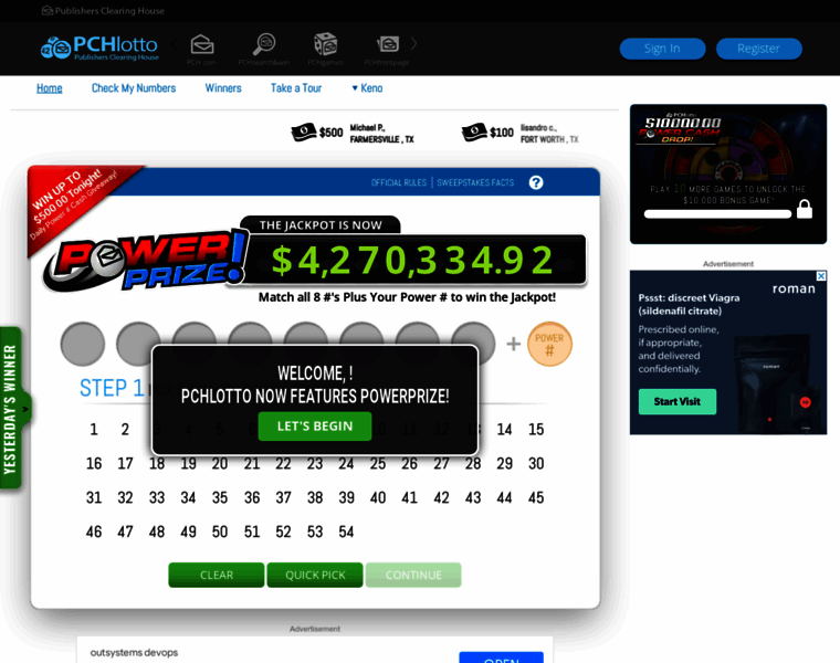 Lotto.pch.com thumbnail