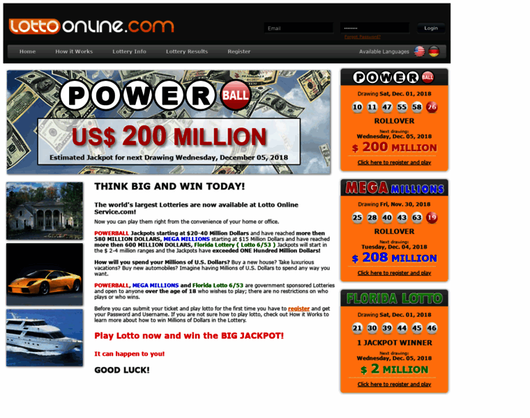 Lottoonlineservice.com thumbnail