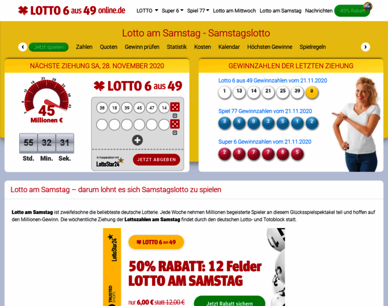 Lottozahlen-samstag.com thumbnail
