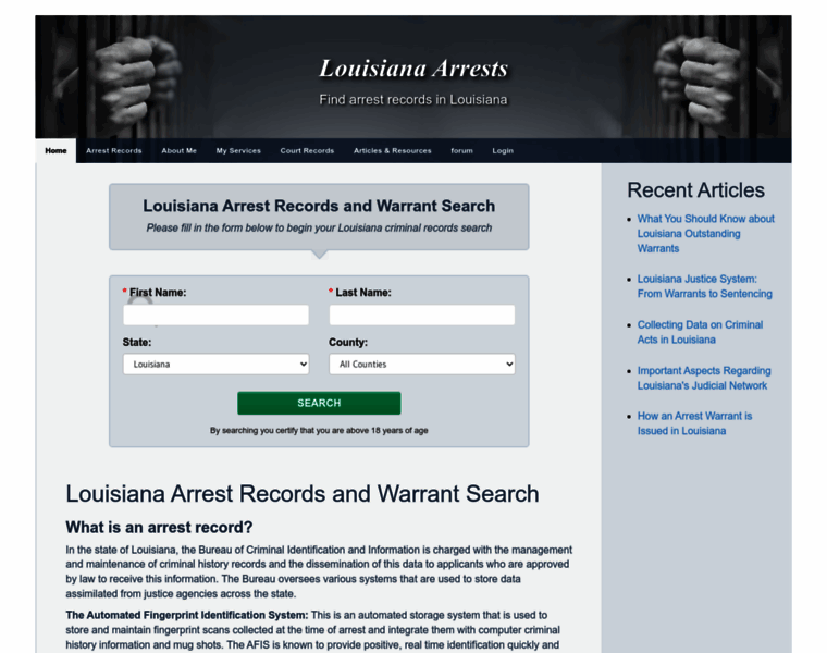 Louisianaarrests.org thumbnail