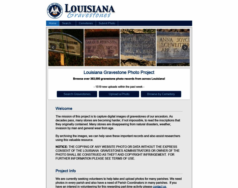 Louisianagravestones.org thumbnail