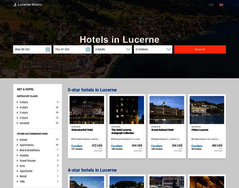 Lucerne-hotels.com thumbnail