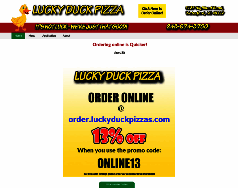 Luckyduckpizzas.com thumbnail
