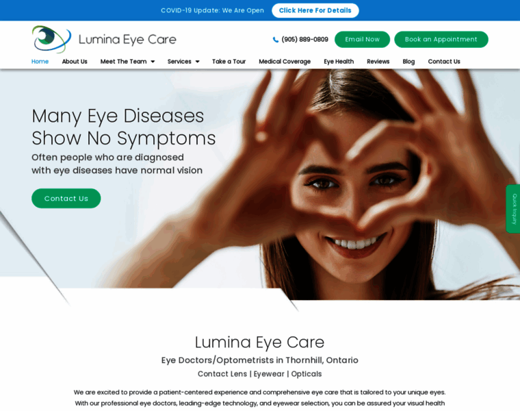 Luminaeyecare.com thumbnail