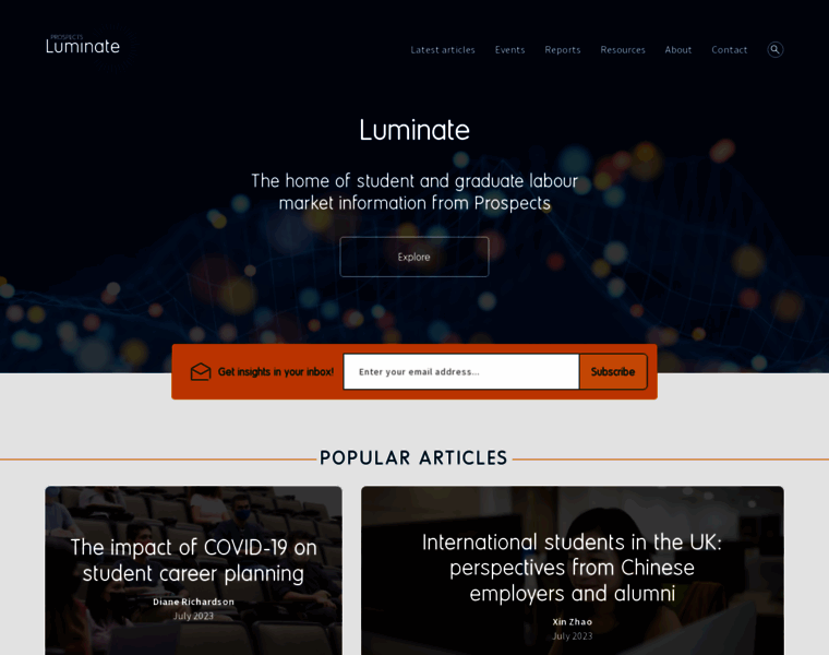 Luminate.prospects.ac.uk thumbnail