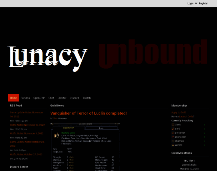 Lunacyunbound.org thumbnail