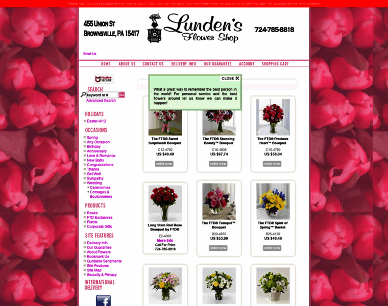 Lundensflowershop.com thumbnail