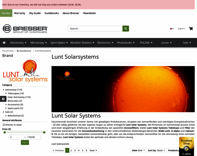 Lunt-solarsystems.eu thumbnail