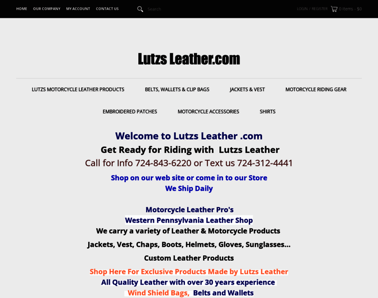 Lutzsleather.com thumbnail