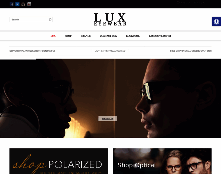 Lux-eyewear.com thumbnail