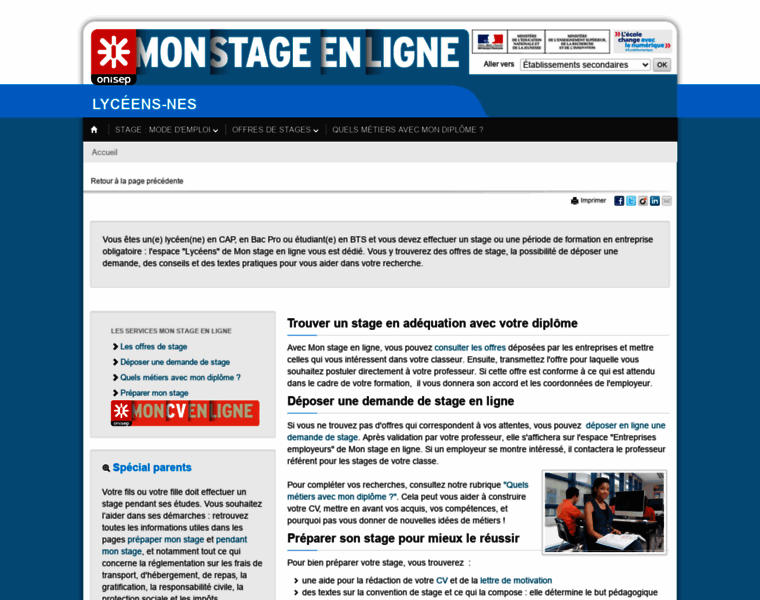 Lyceens.monstageenligne.fr thumbnail