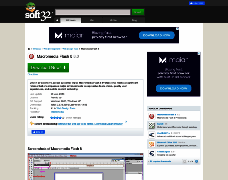 Macromedia-flash-8.soft32.com thumbnail