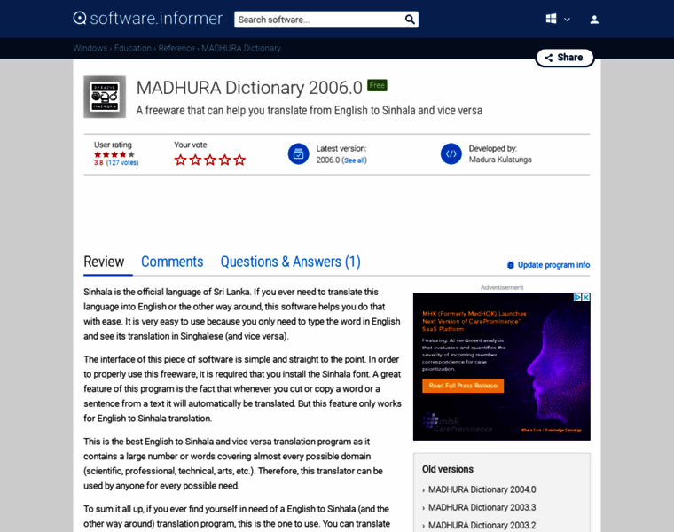 Madhura-dictionary.software.informer.com thumbnail