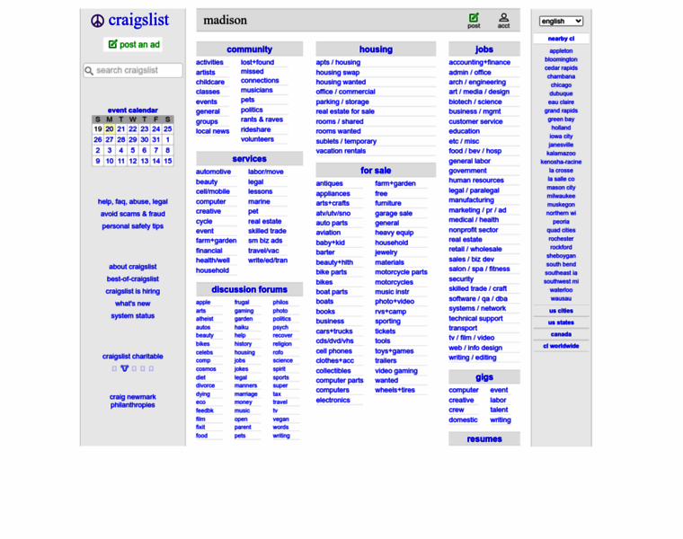 Madison.craigslist.org thumbnail