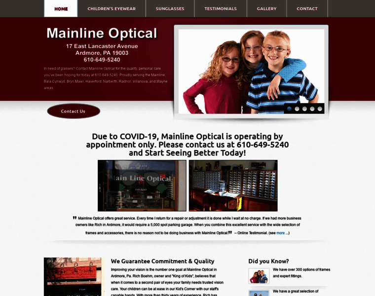 Mainlineopticalardmore.com thumbnail
