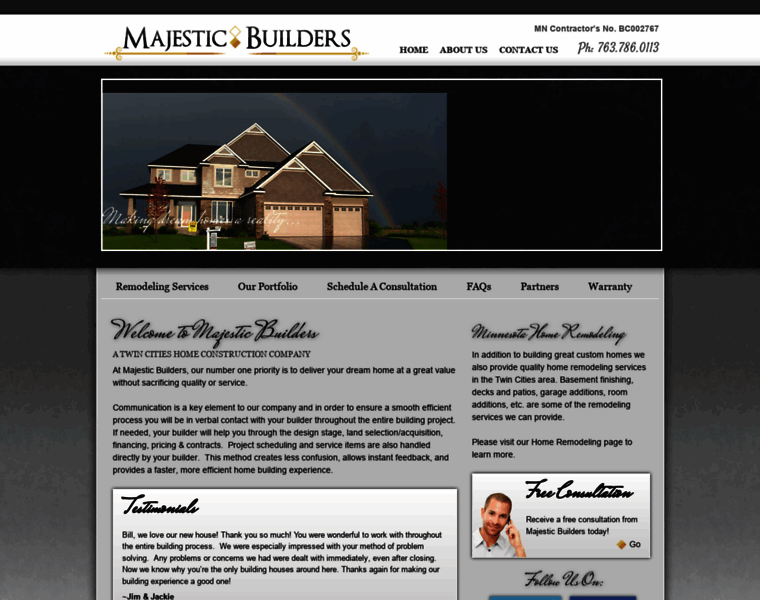 Majesticbuildersmn.com thumbnail