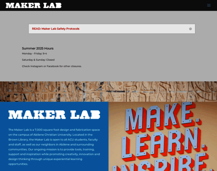 makerlab.online at WI. ACU Maker Lab | Abilene Christian University ...