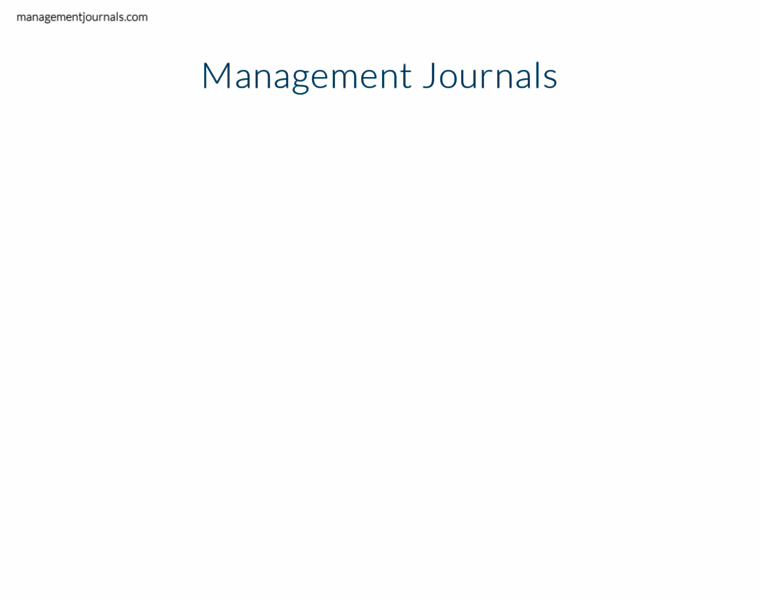 Managementjournals.com thumbnail
