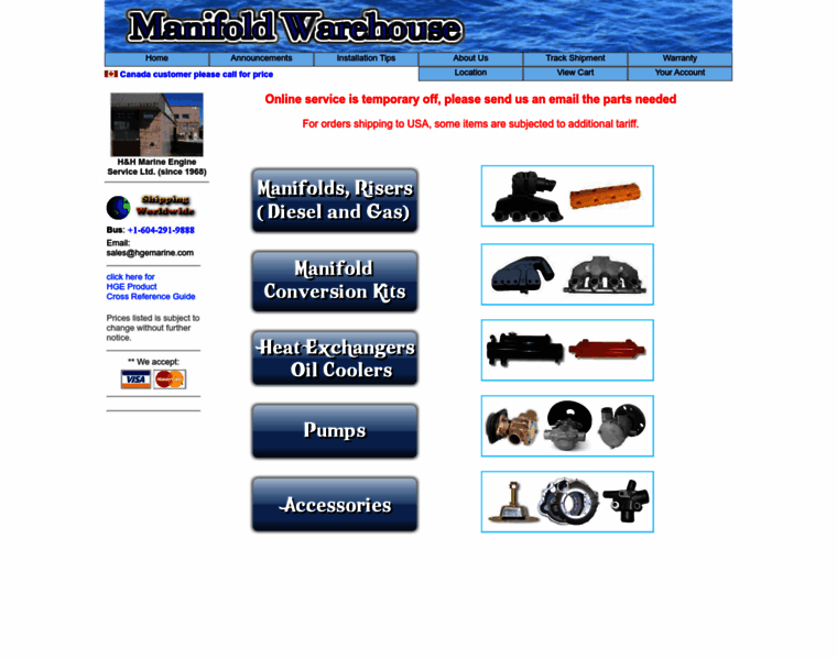 Manifoldwarehouse.com thumbnail