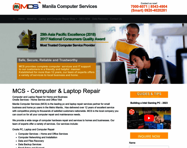 Manilacomputerservices.com thumbnail