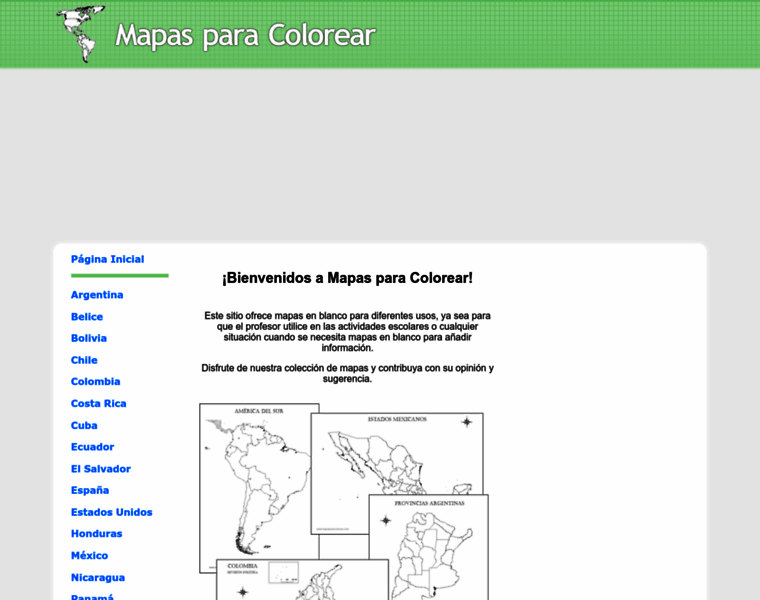 mapasparacolorear.com at WI. Mapas para colorear