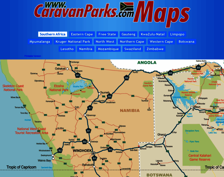 Maps.caravanparks.com thumbnail