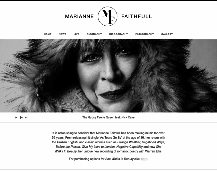 Mariannefaithfull.org.uk thumbnail