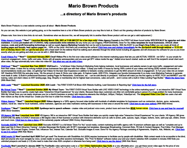 Mariobrownproducts.com thumbnail