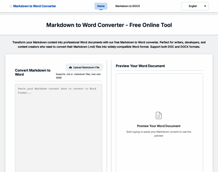 Markdowntoword.net thumbnail