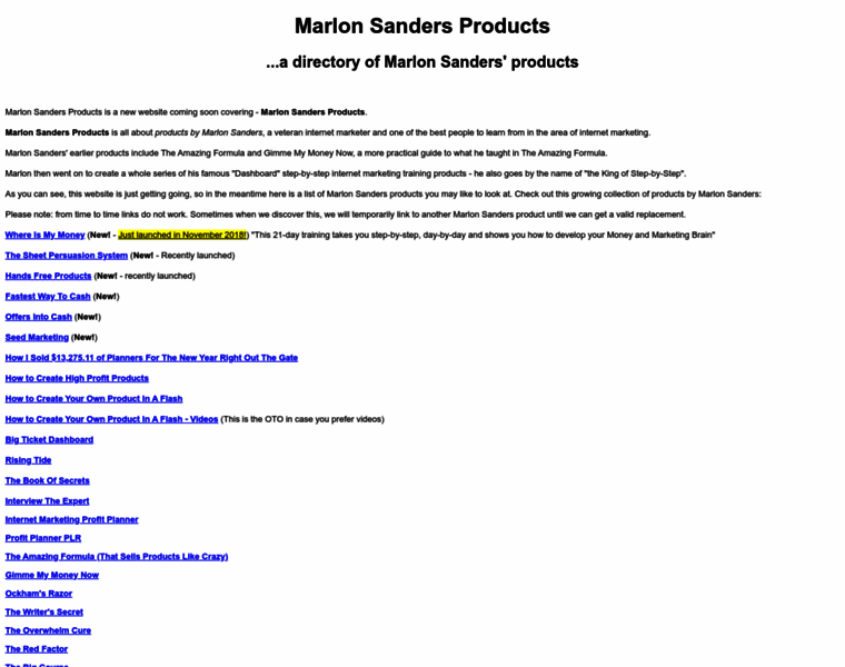 Marlonsandersproducts.com thumbnail