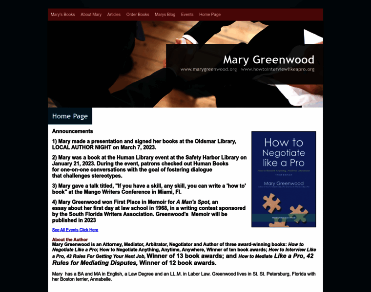 Marygreenwood.org thumbnail