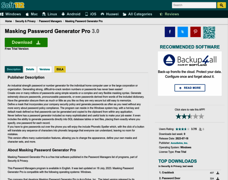 Masking-password-generator-pro.soft112.com thumbnail