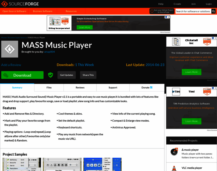 Massmusicplayer.sourceforge.net thumbnail