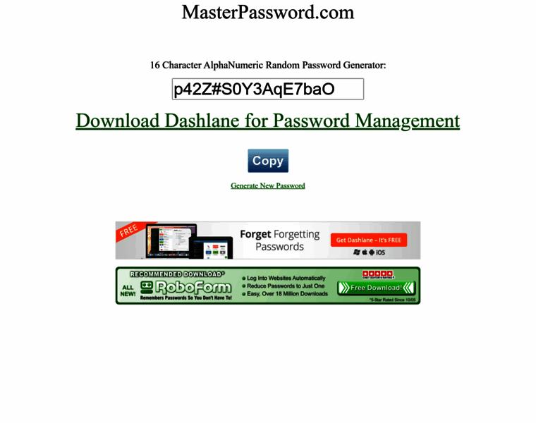 Masterpassword.com thumbnail