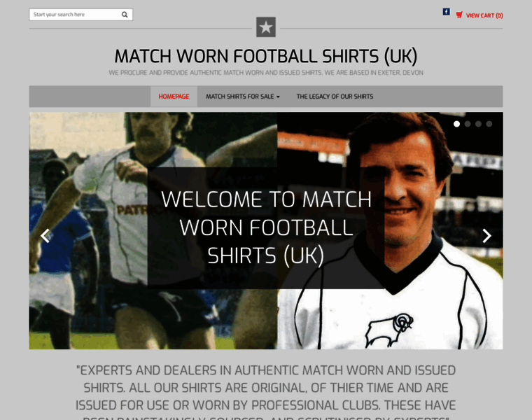 Matchwornfootballshirts.com thumbnail