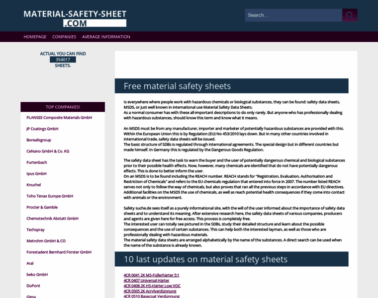 Material-safety-sheet.com thumbnail