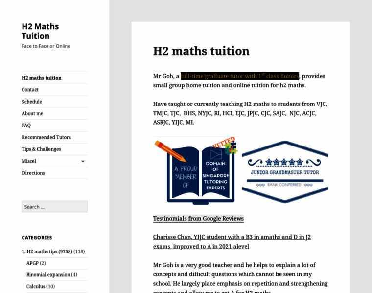 Mathdistinction.com thumbnail
