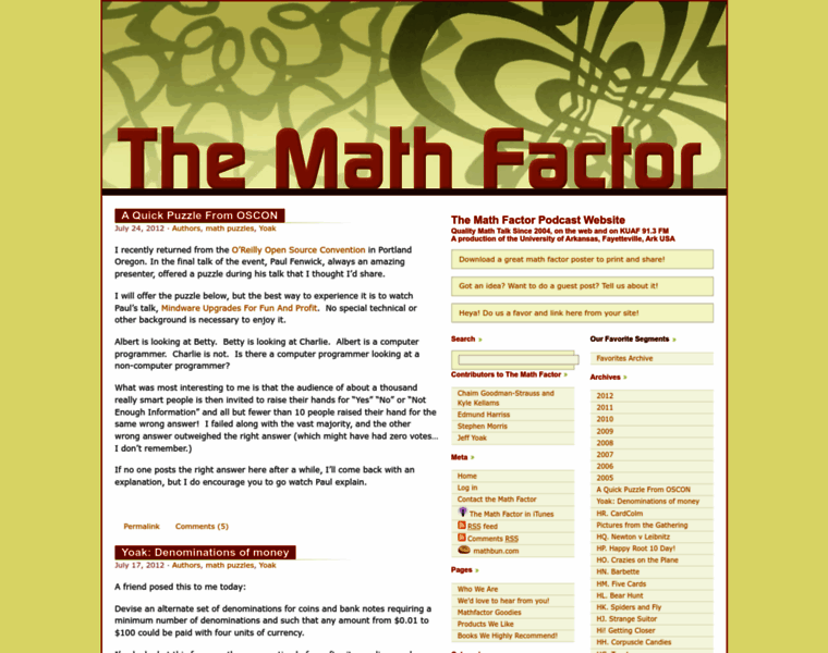 Mathfactor.uark.edu thumbnail