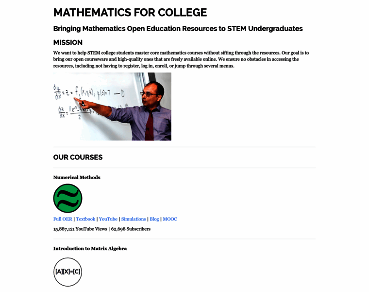 Mathforcollege.com thumbnail