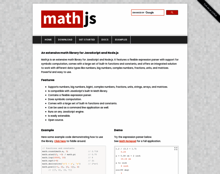 Mathjs.org thumbnail Mathjs.org thumbnail